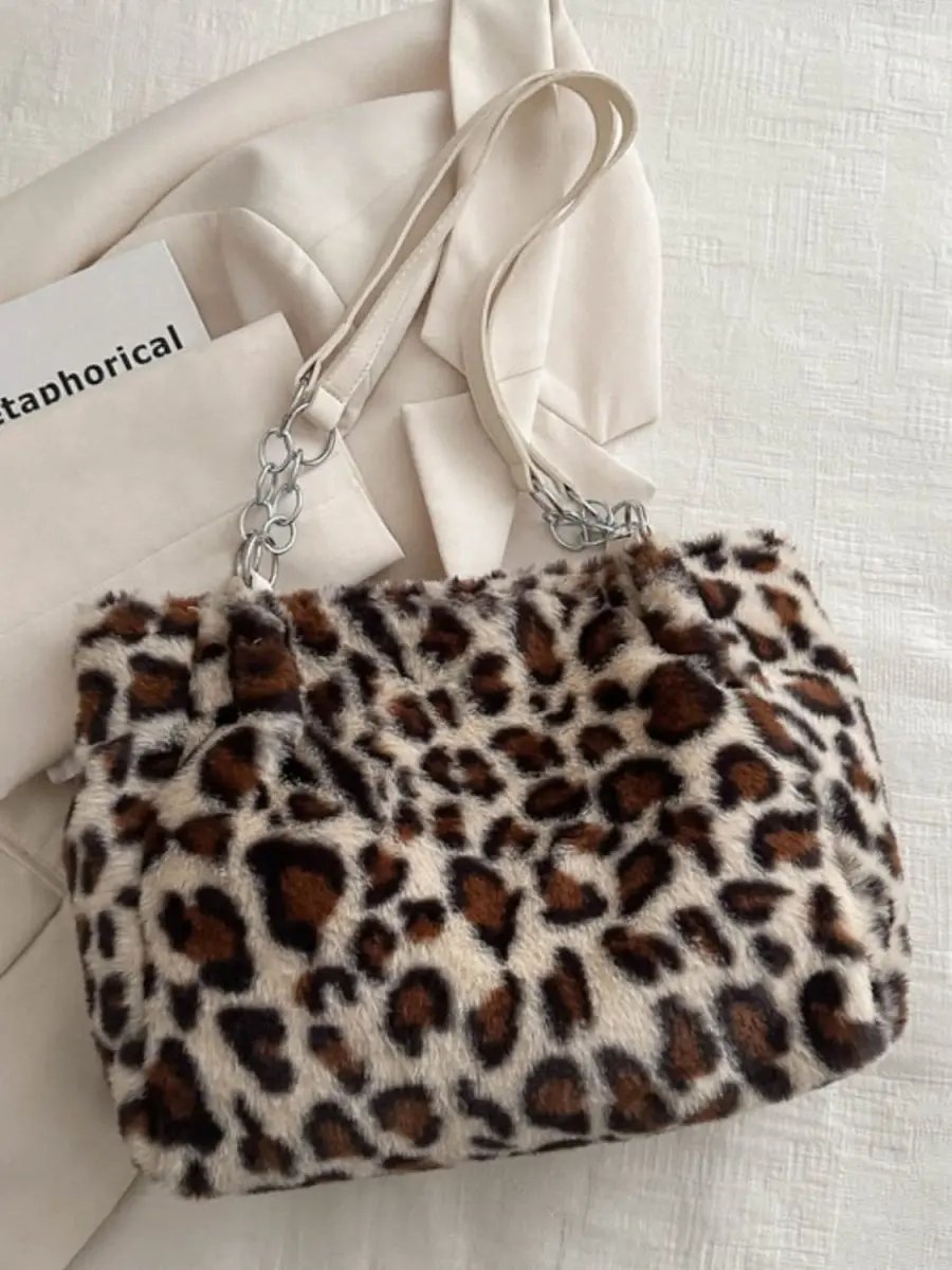 Faux Fur Leopard Shoulder Bag - Love Salve
